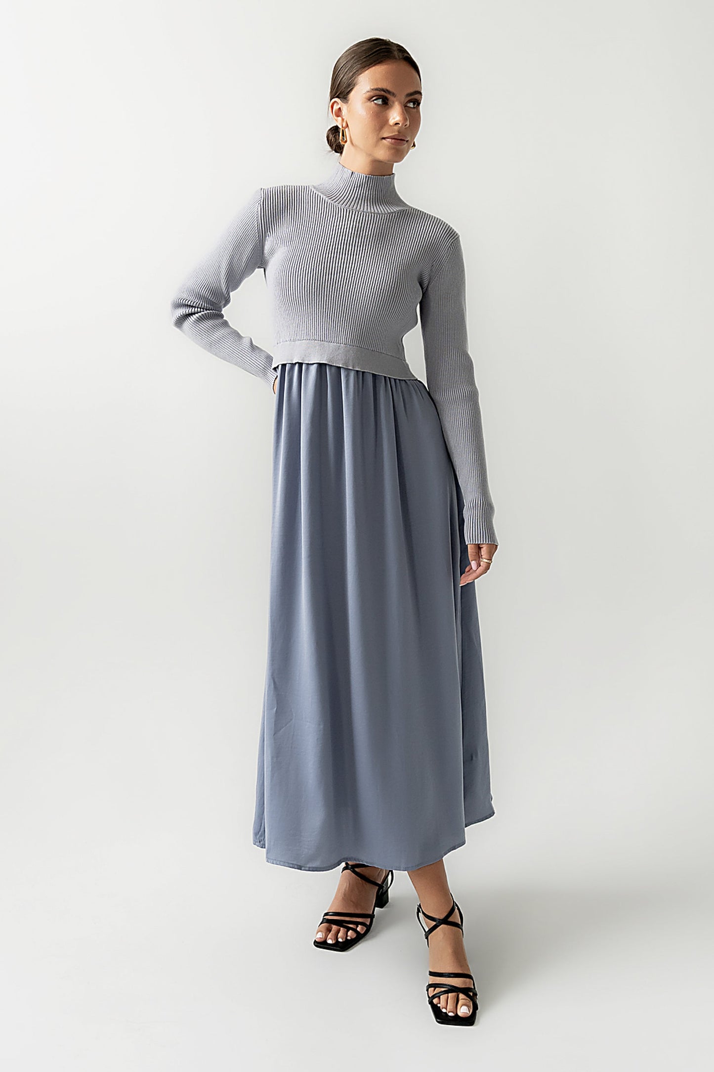 Zeda Midi Dress in Blue - FINAL SALE
