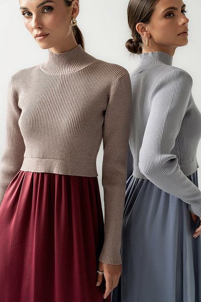 Zeda Midi Dress in Wine - FINAL SALE