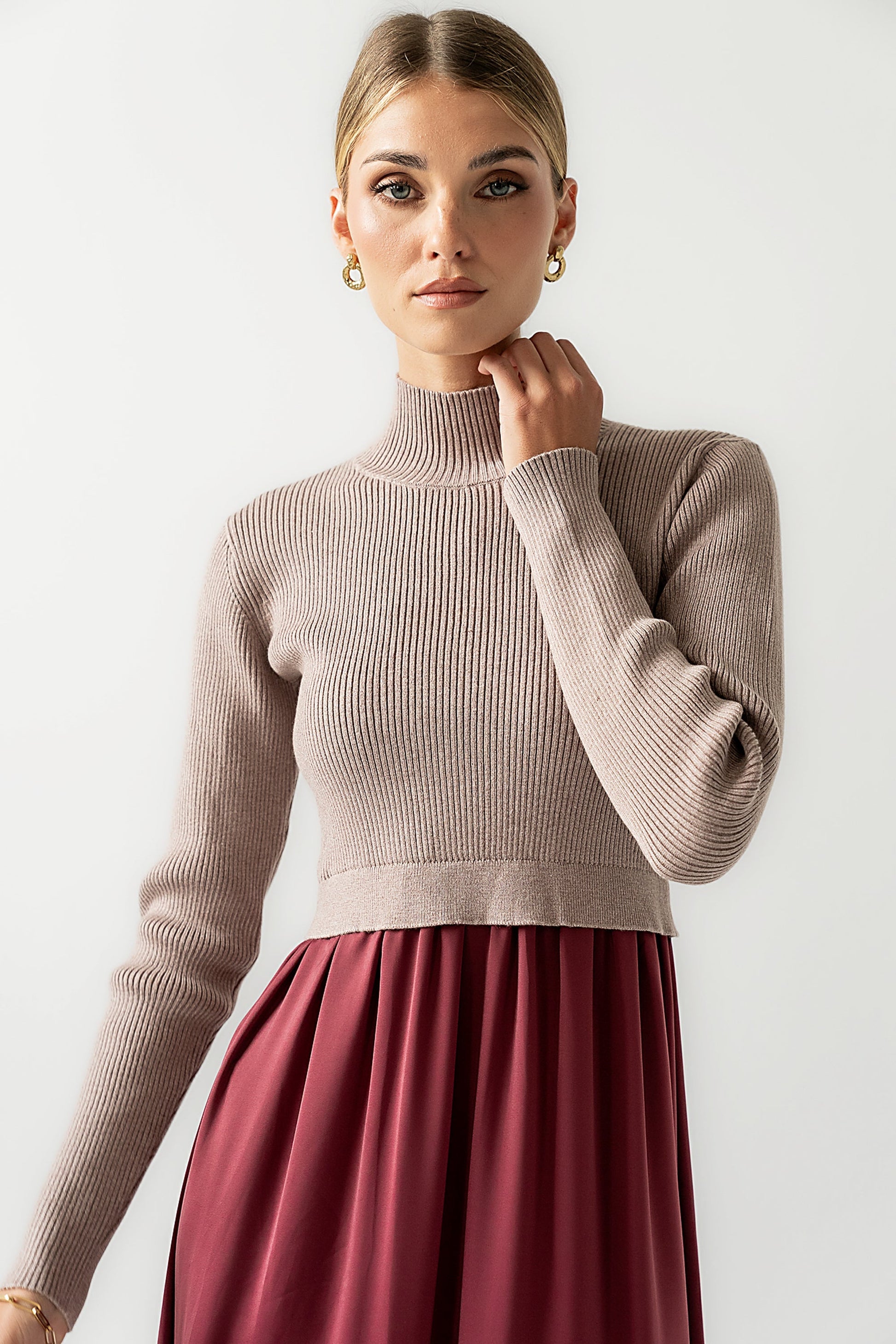 Zeda Midi Dress in Wine - FINAL SALE