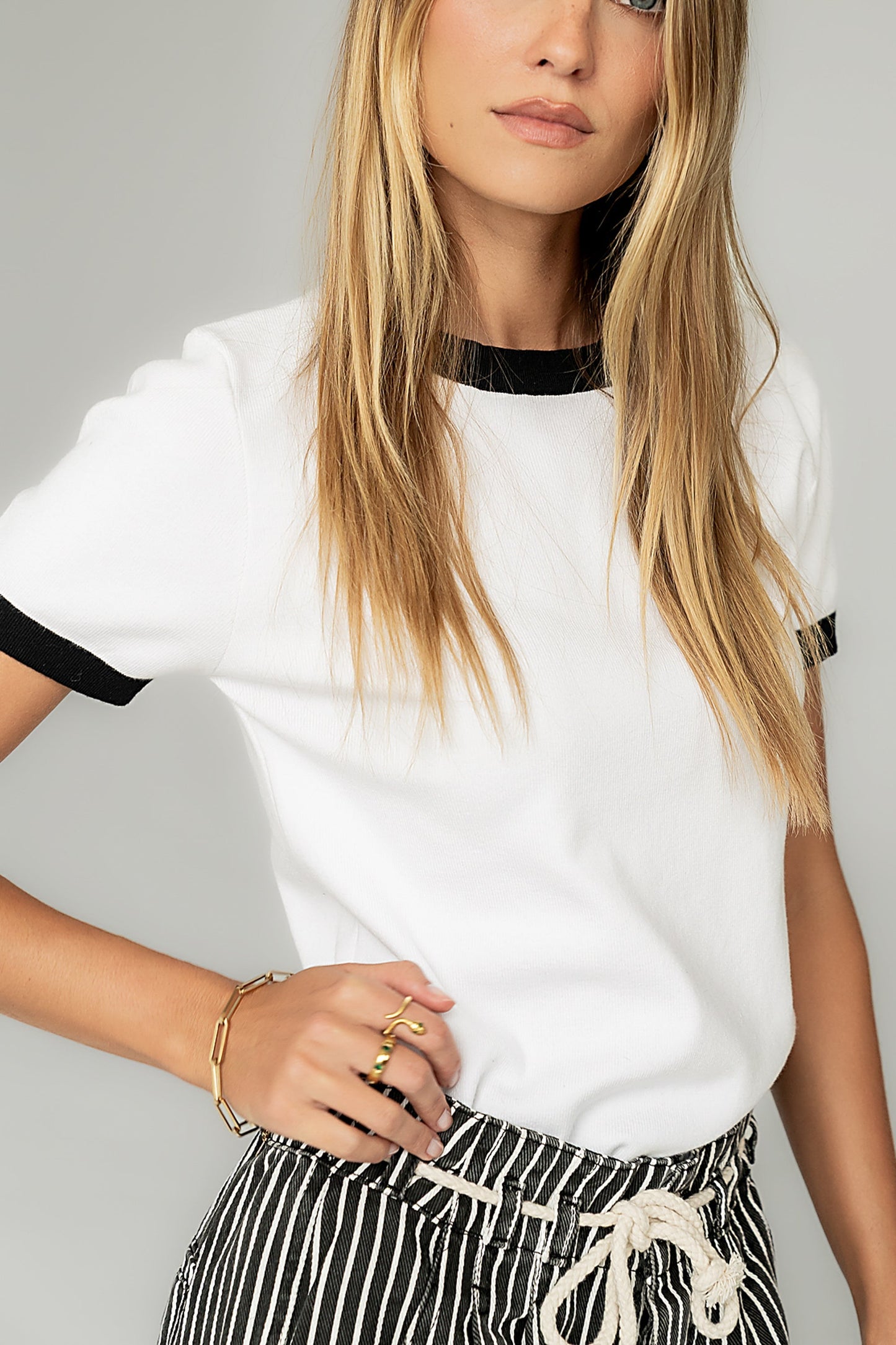 Maddie Ringer Sweater Top in Ivory - FINAL SALE