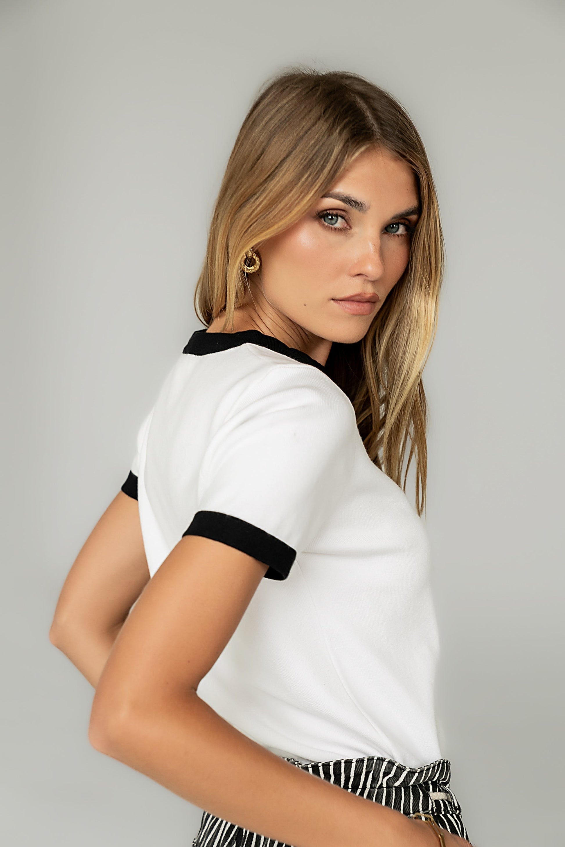Maddie Ringer Sweater Top in Ivory - FINAL SALE