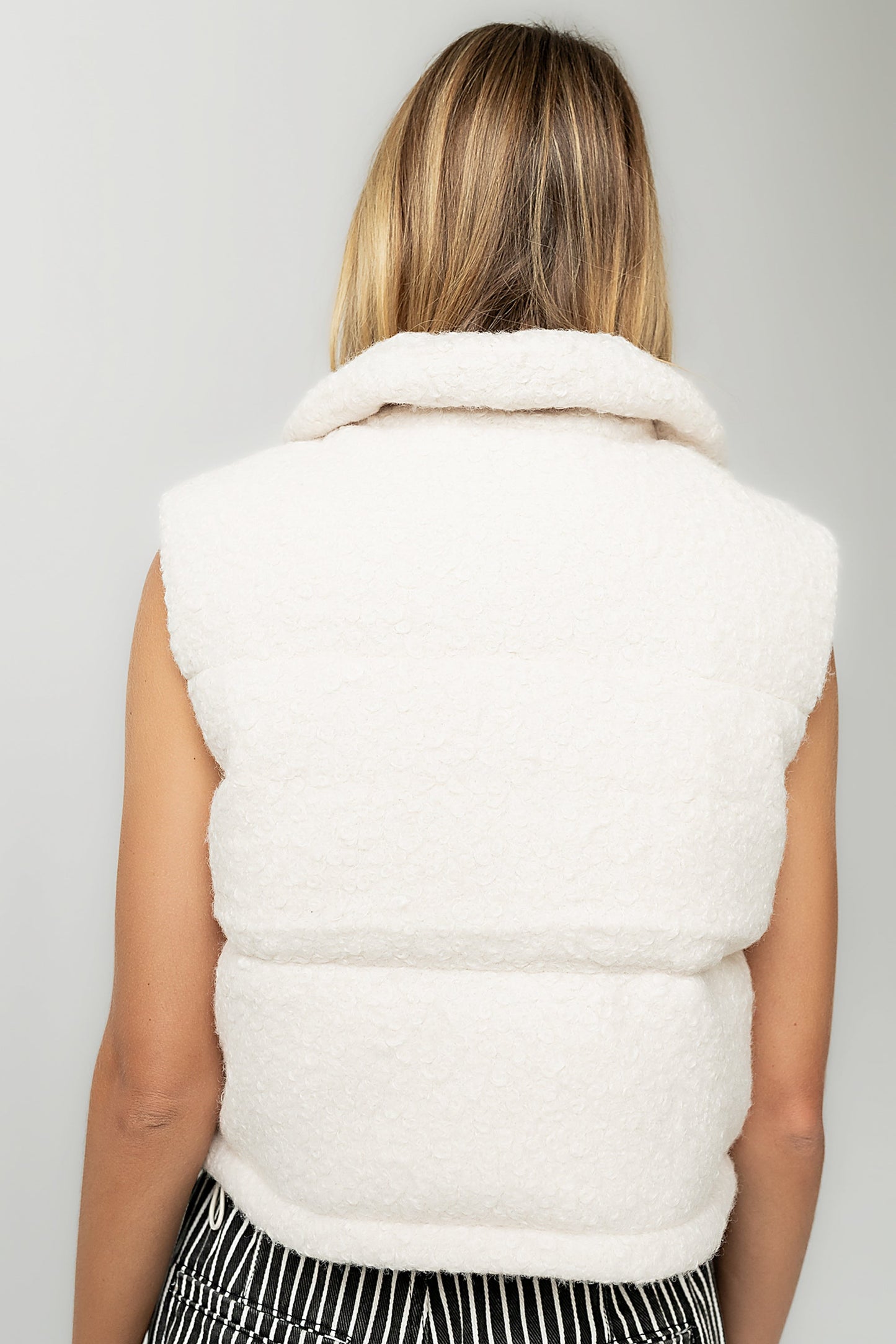 Nolan Puffer Vest in Ivory - FINAL SALE