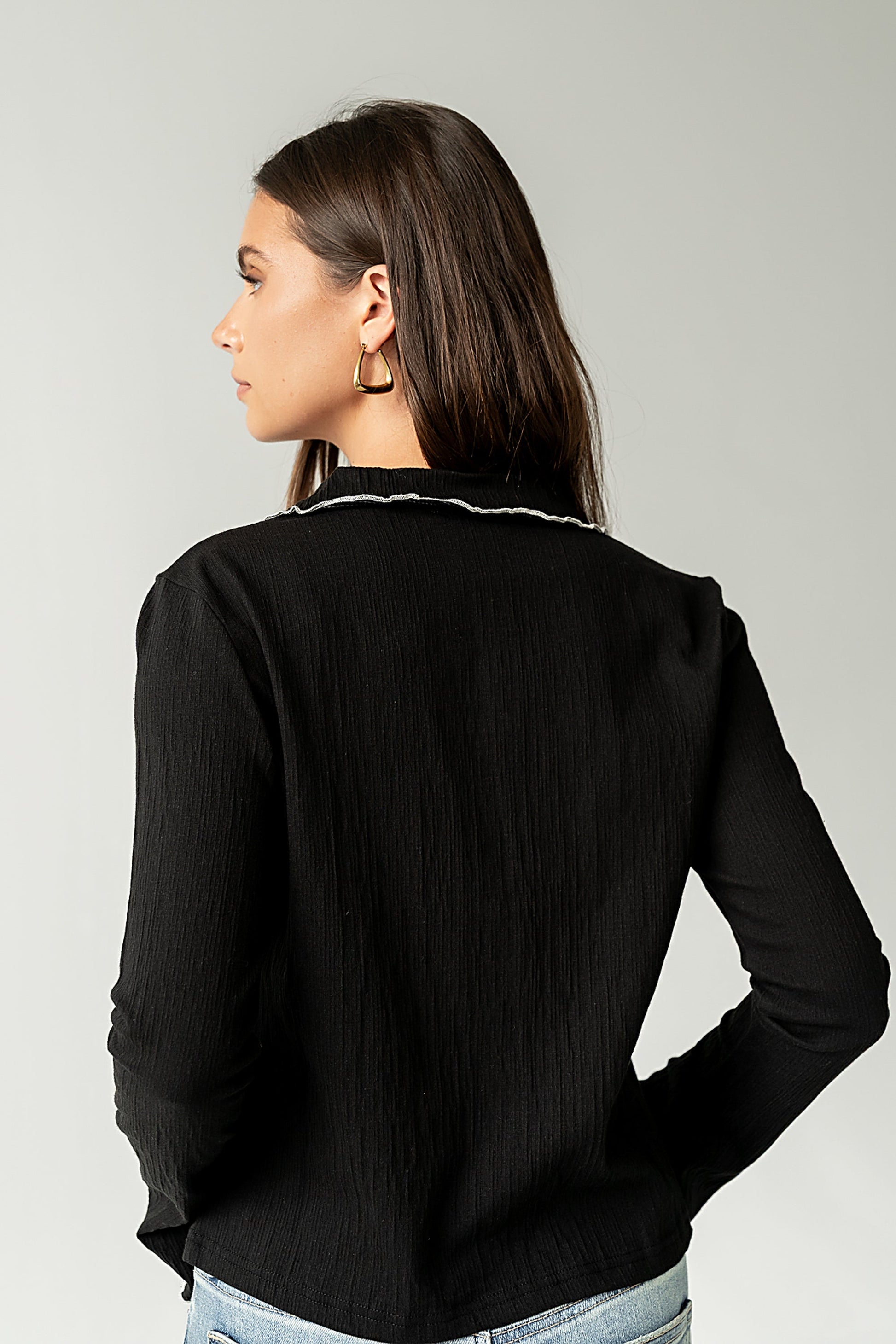 Jazmine Contrast Top in Black