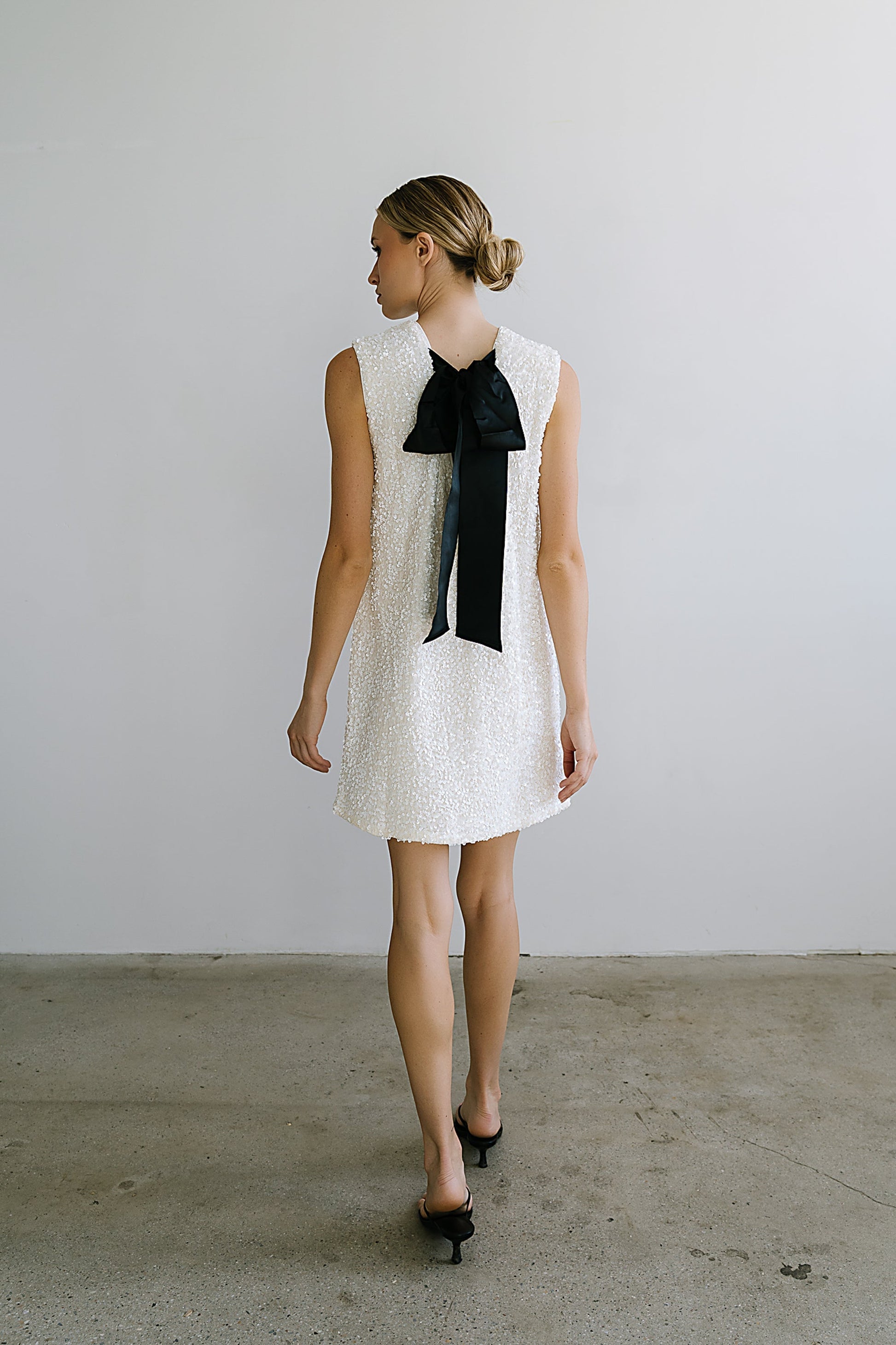 Bessie Sequin Mini Dress in Cream - FINAL SALE
