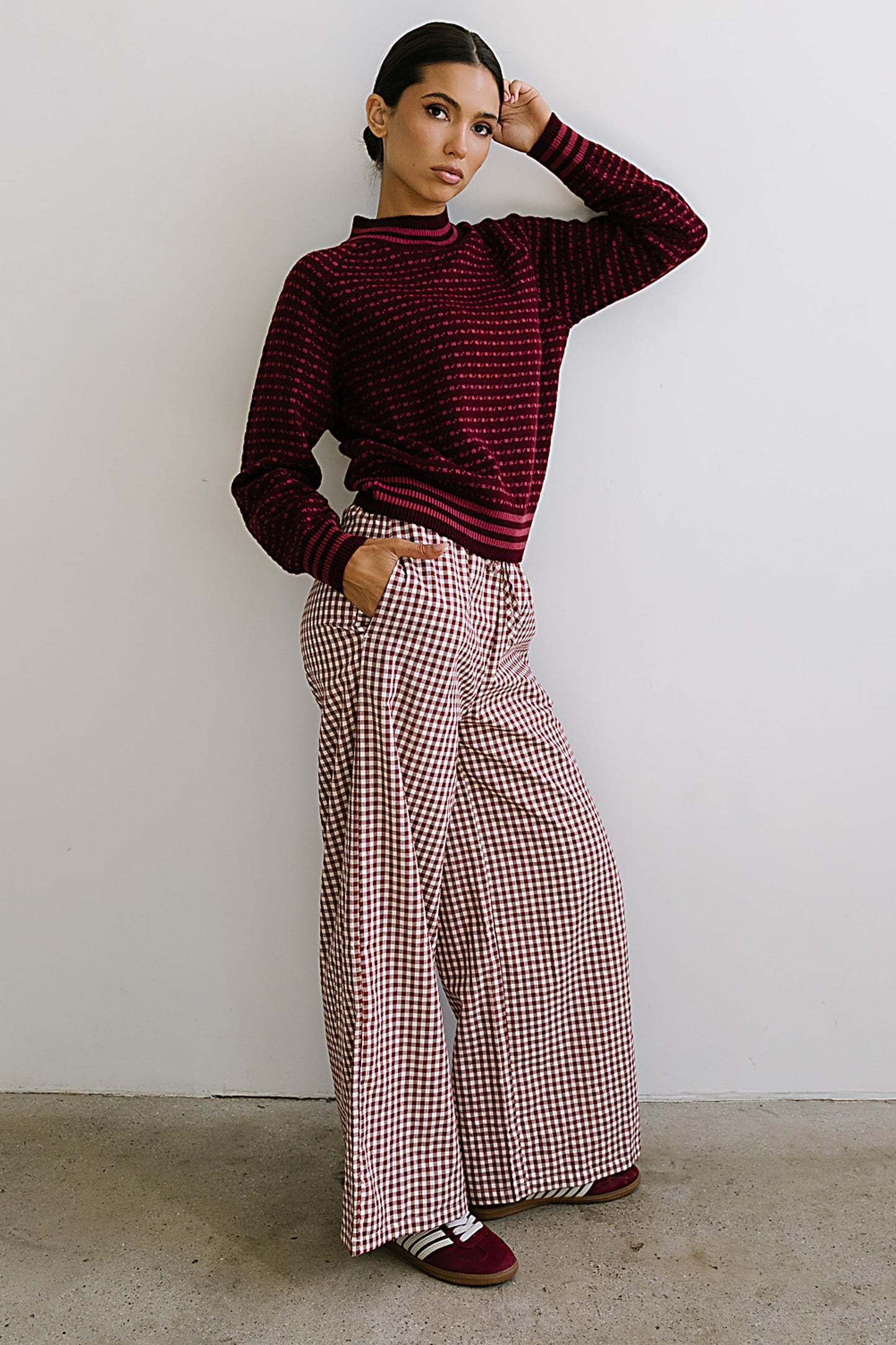 Monroe Knit Sweater in Burgundy - FINAL SALE