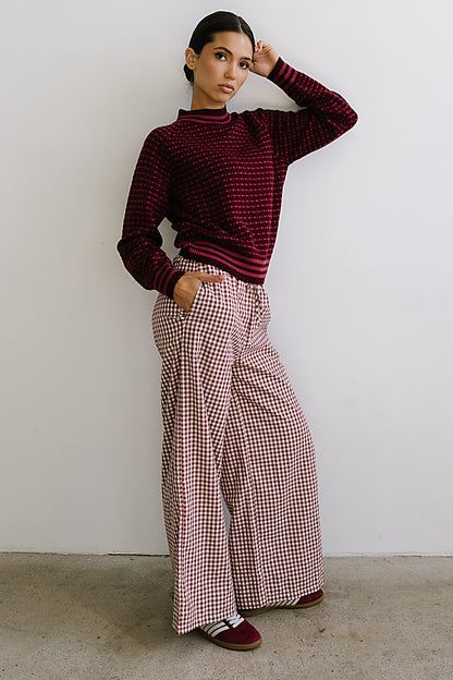 Monroe Knit Sweater in Burgundy - FINAL SALE