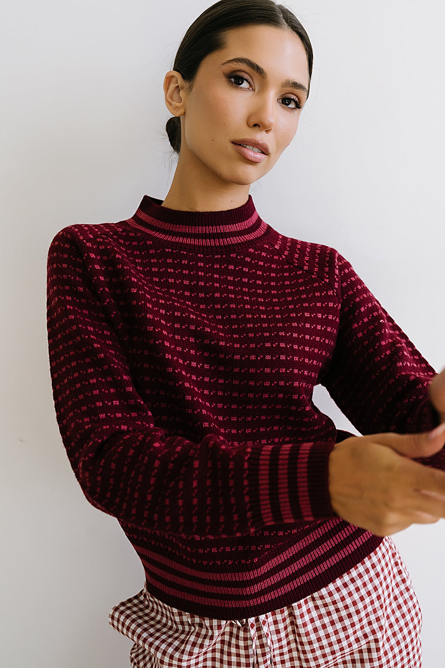 Monroe Knit Sweater in Burgundy - FINAL SALE