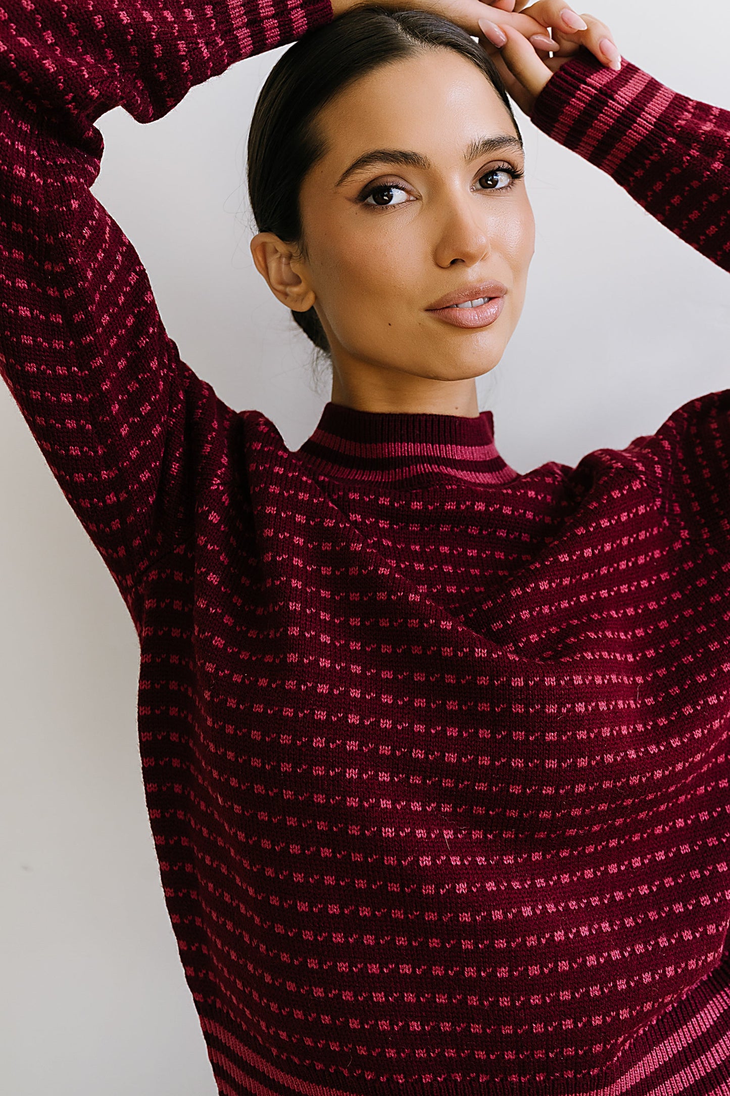 Monroe Knit Sweater in Burgundy - FINAL SALE