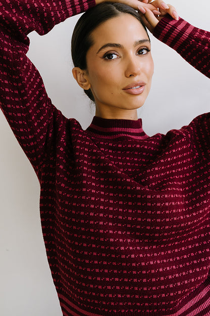 Monroe Knit Sweater in Burgundy - FINAL SALE