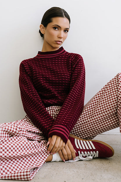 Monroe Knit Sweater in Burgundy - FINAL SALE