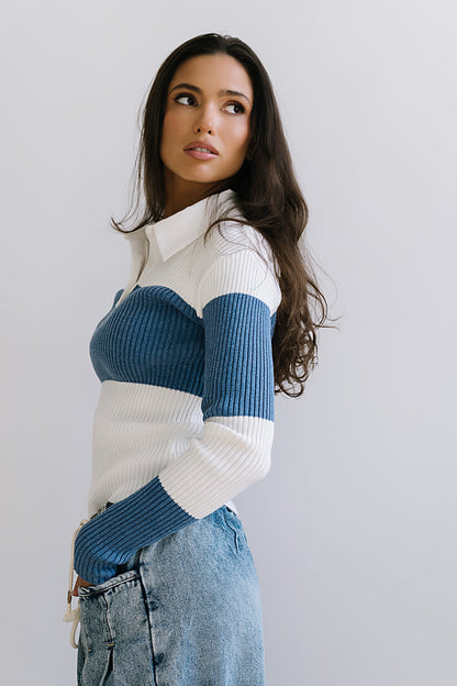 Wrenley Striped Sweater in Blue - FINAL SALE