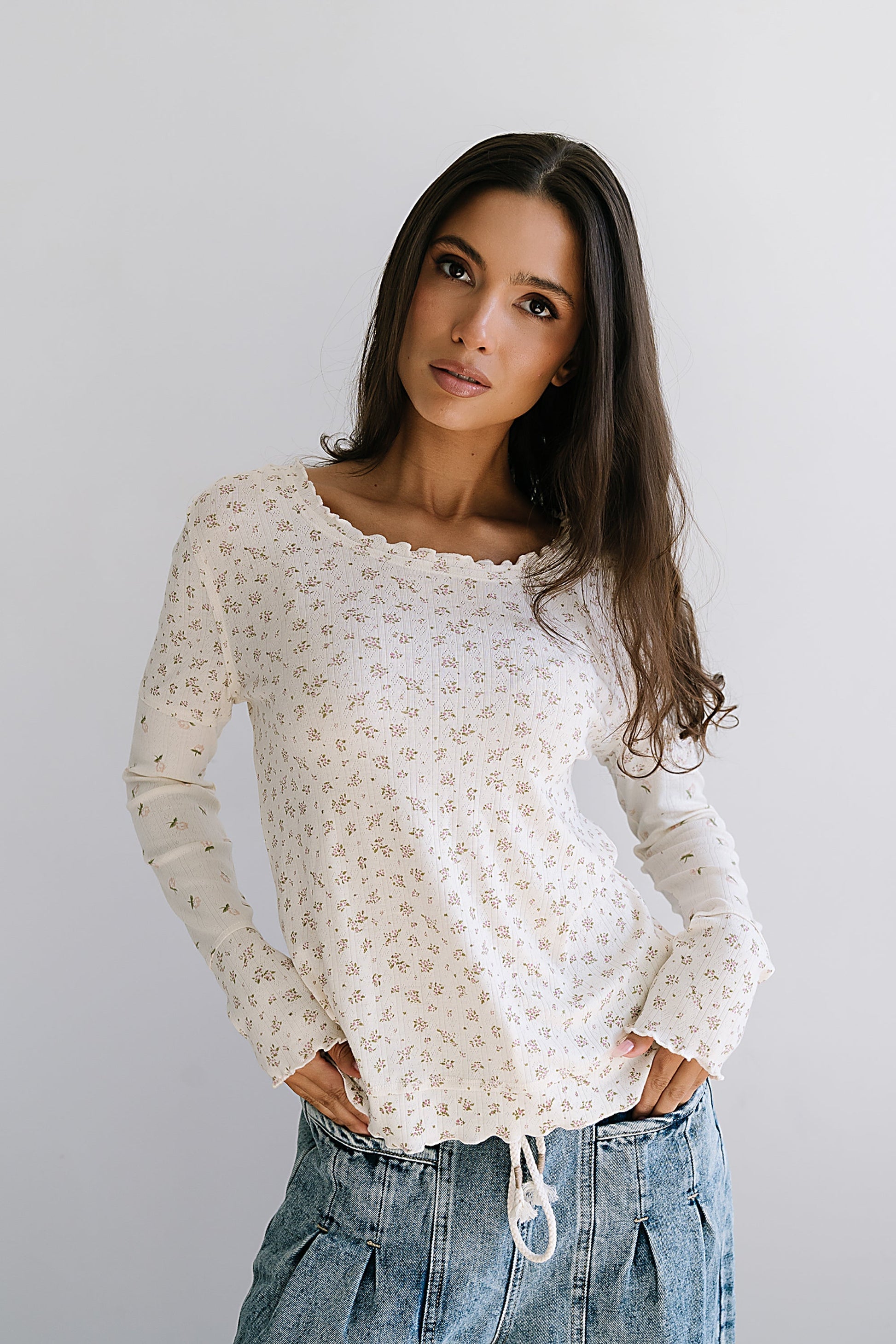 Mylo Floral Top in Blush - FINAL SALE