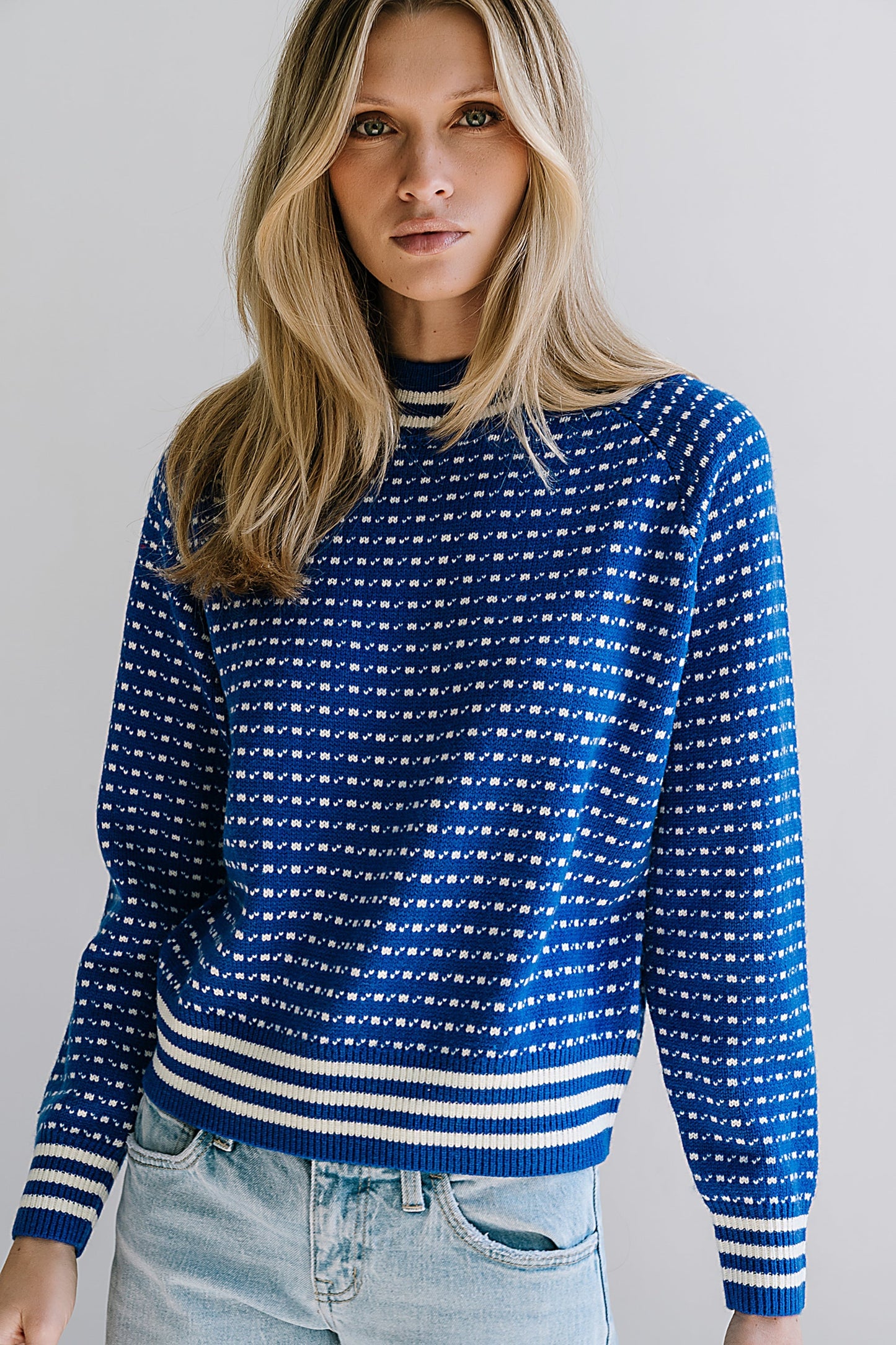 Monroe Knit Sweater in Blue - FINAL SALE