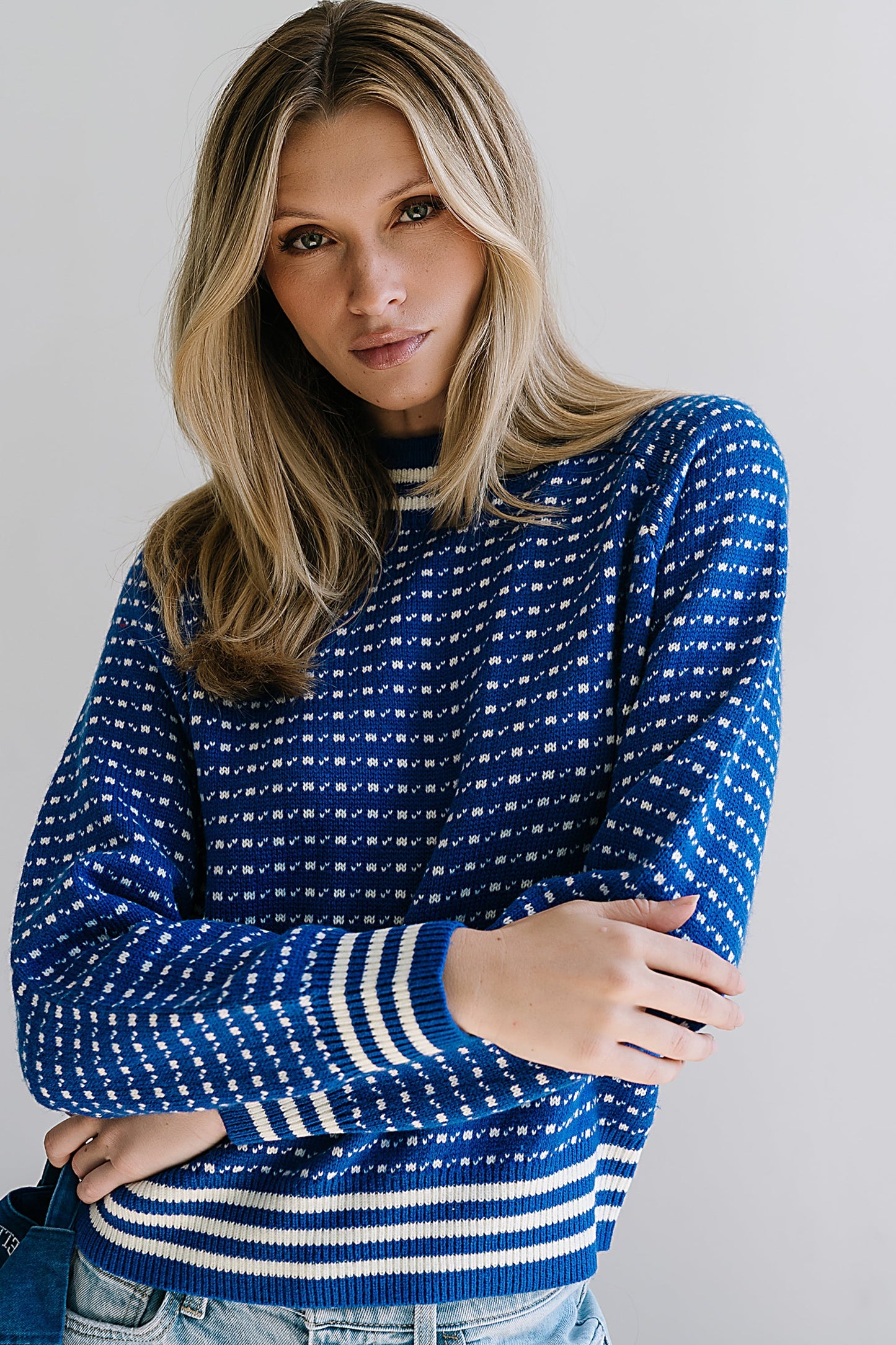 Monroe Knit Sweater in Blue - FINAL SALE