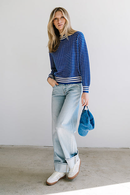 Monroe Knit Sweater in Blue - FINAL SALE