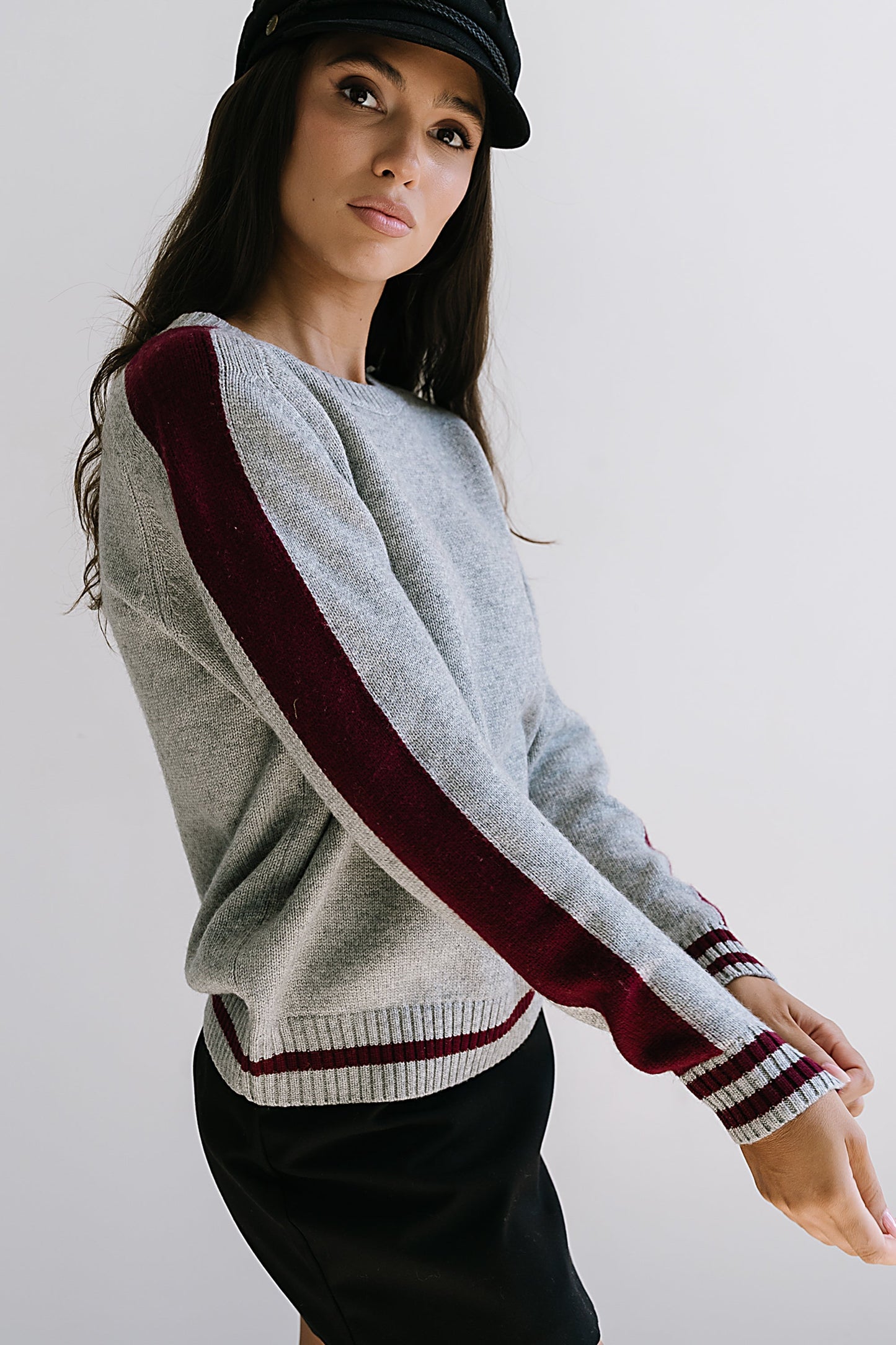 Jayce Striped Sweater in Grey - FINAL SALE