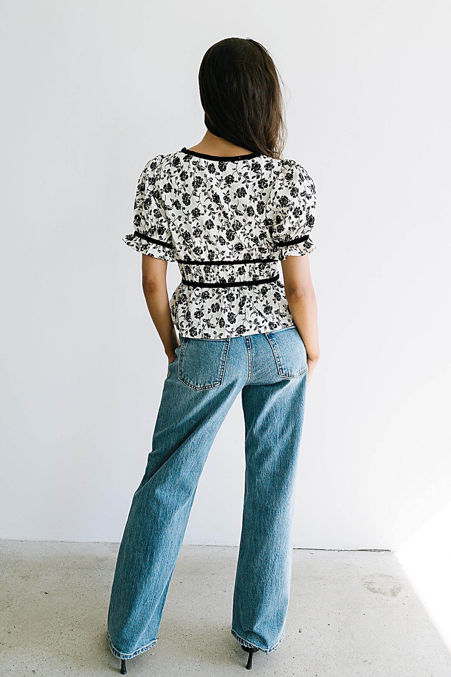 Tallie Floral Blouse in Cream - FINAL SALE