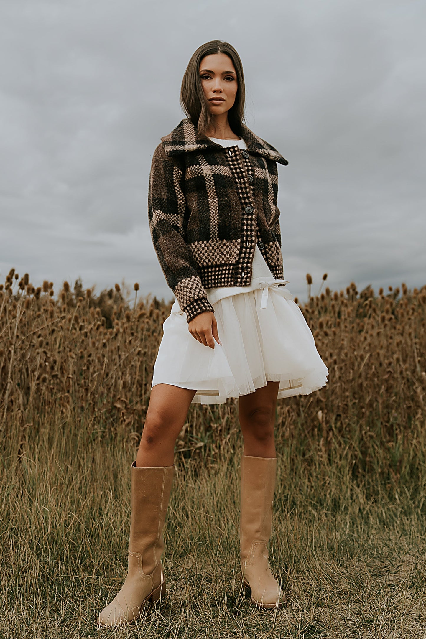 Bellise Baby Doll Sweater Dress in Ivory - FINAL SALE