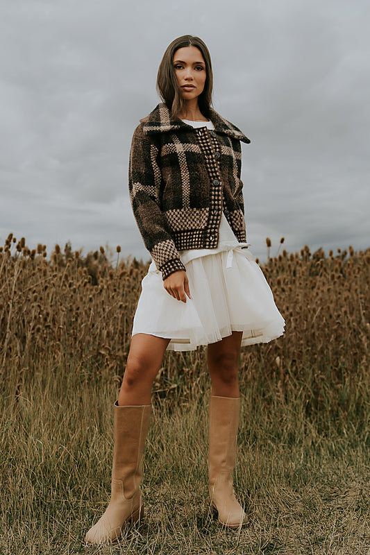 Bellise Baby Doll Sweater Dress in Ivory - FINAL SALE