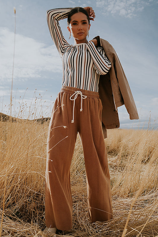 Nico Wide Leg Pants in Rust - FINAL SALE