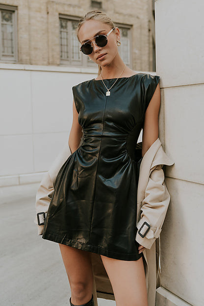 Xiomara Vegan Leather Mini Dress - FINAL SALE