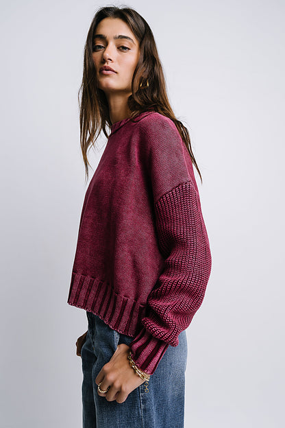 Payton Knit Sweater in Burgundy - FINAL SALE
