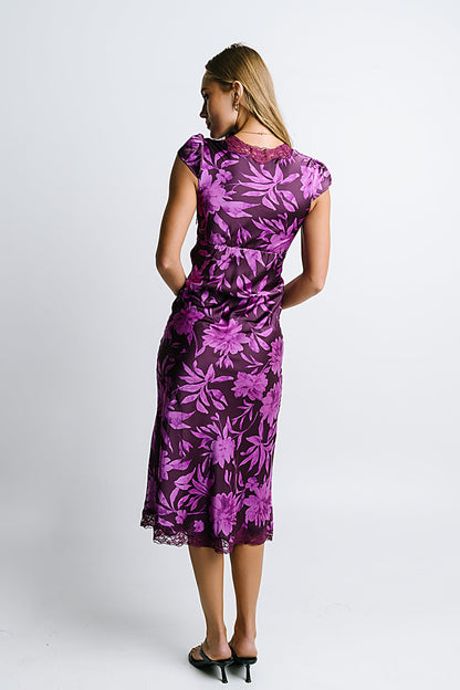 Cashe Lace Trim Maxi Dress