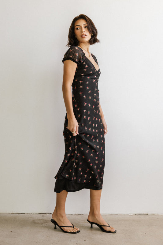 Cammie Floral Maxi Dress in Black - FINAL SALE