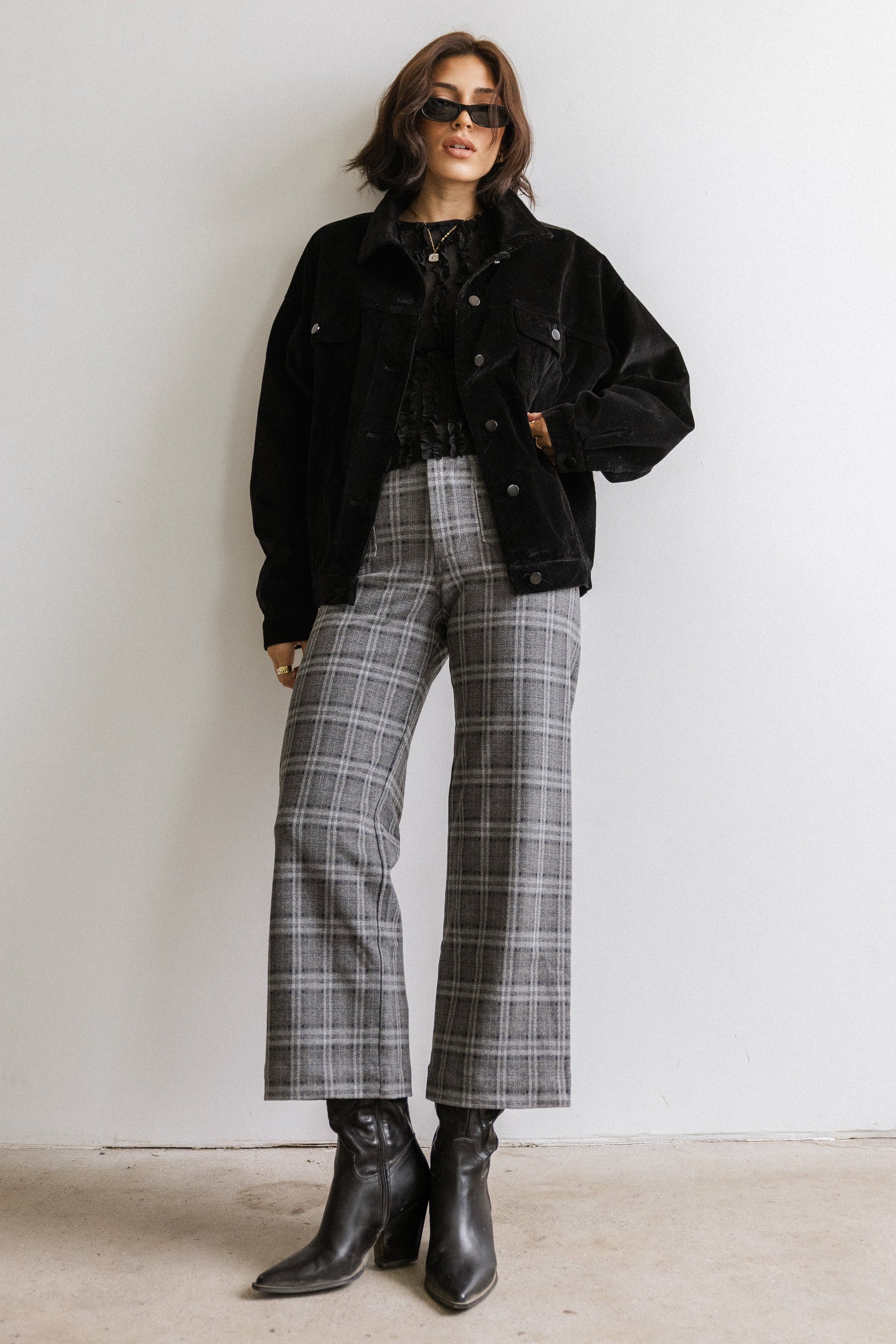 Fisher Plaid Wide Leg Pants