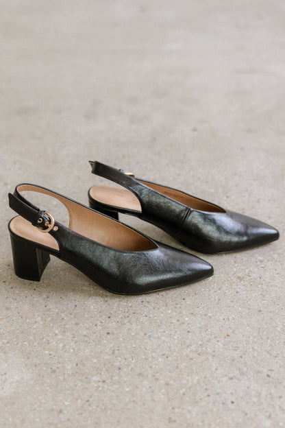 Candice Slingback Heels in Black