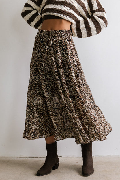 Kayden Leopard Maxi Skirt