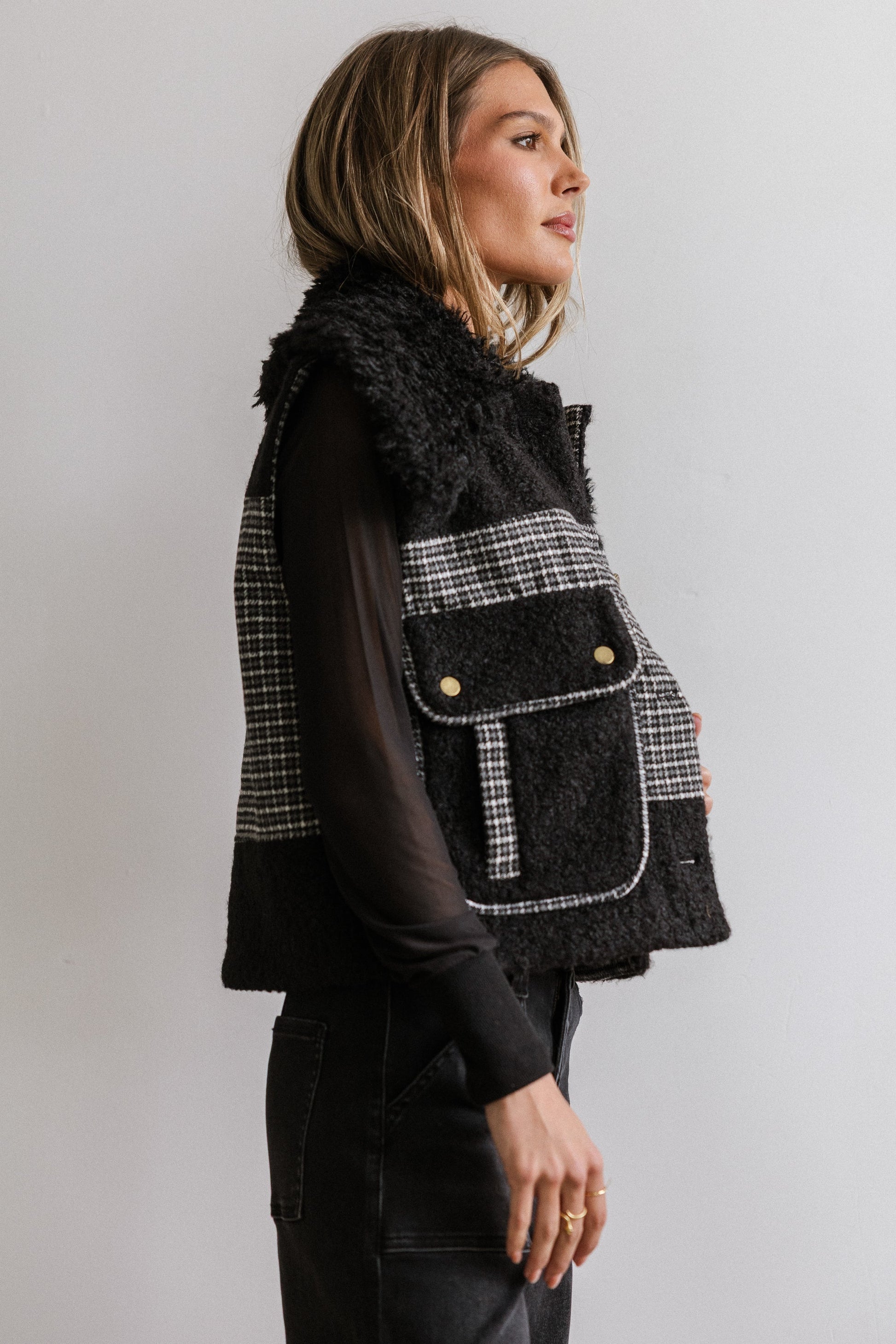 Liv Sherpa Vest in Black - FINAL SALE