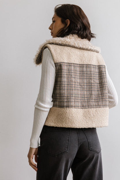 Liv Sherpa Vest in Taupe - FINAL SALE