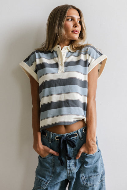 Niko Striped Top in Blue - FINAL SALE