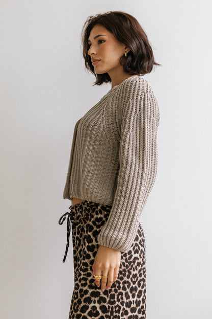 Katie Knit Cardigan in Tan