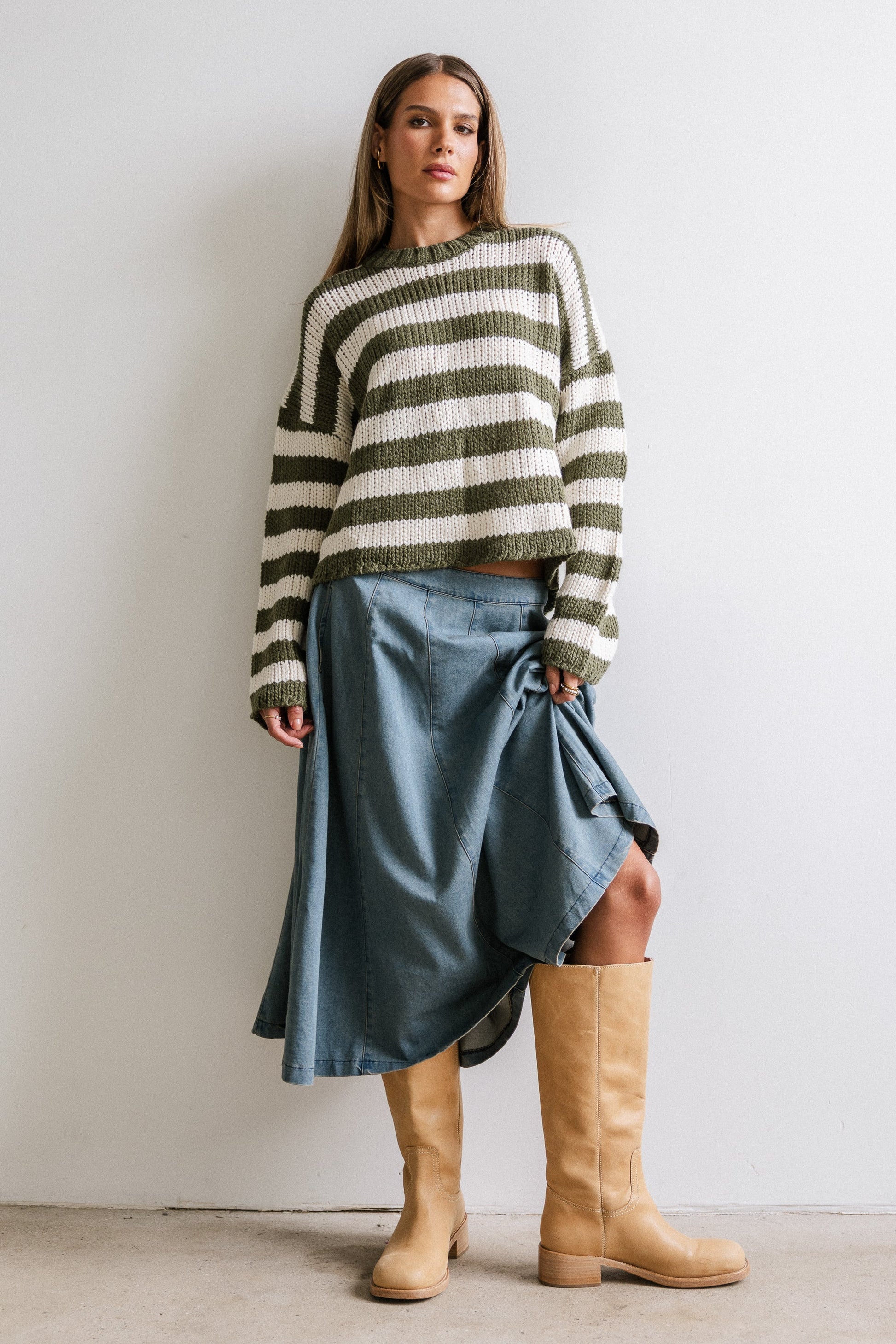 Kathy Denim Midi Skirt - FINAL SALE