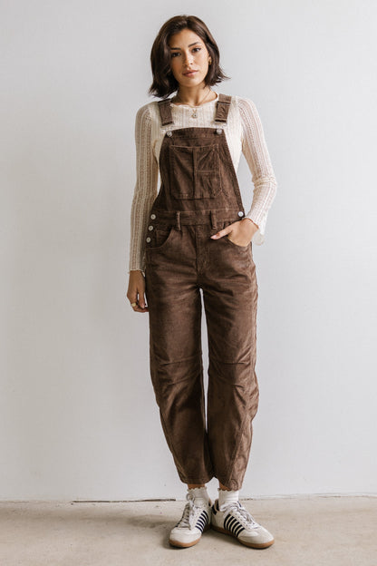 Tansy Corduroy Overalls in Brown - FINAL SALE