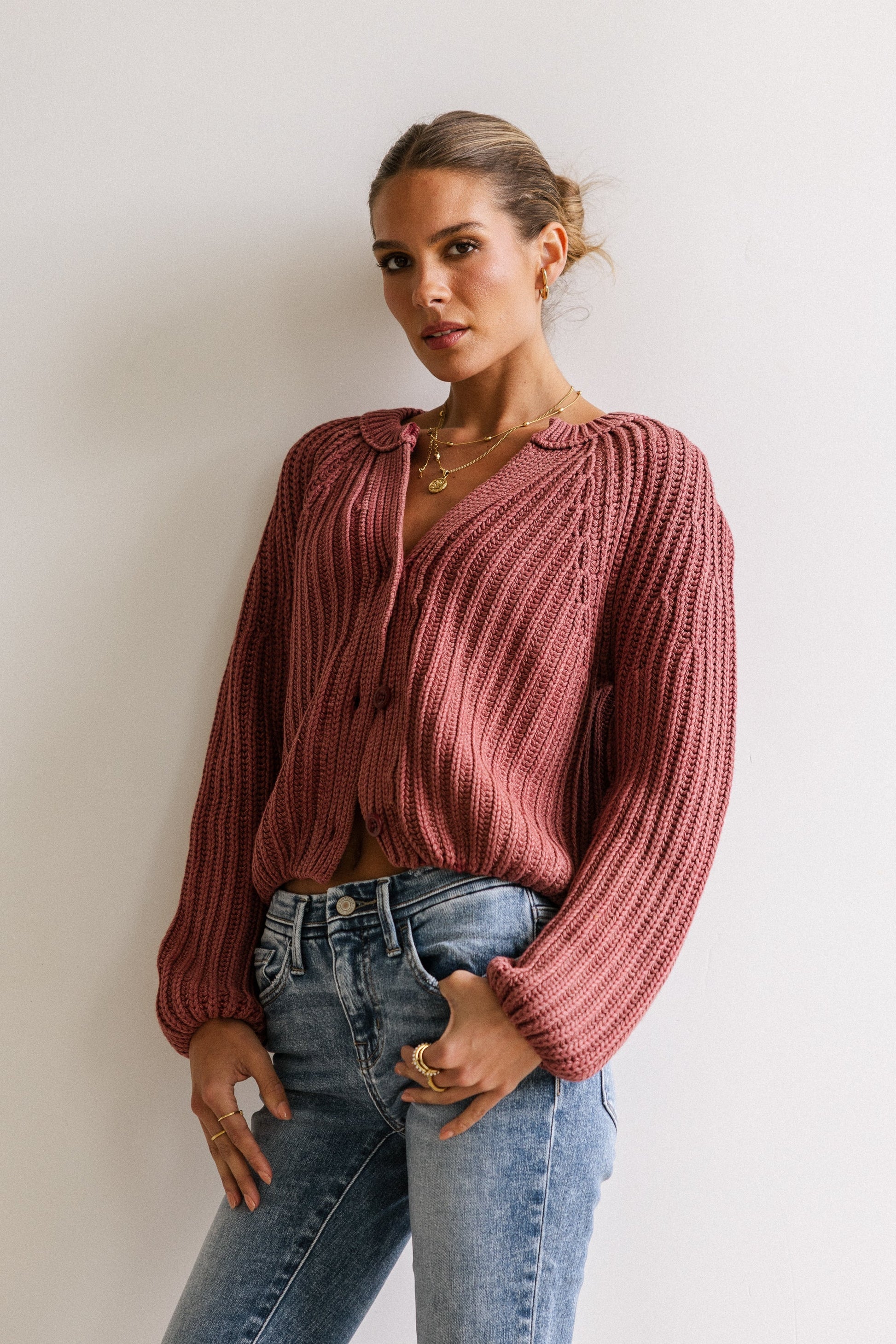 Katie Knit Cardigan in Red - FINAL SALE