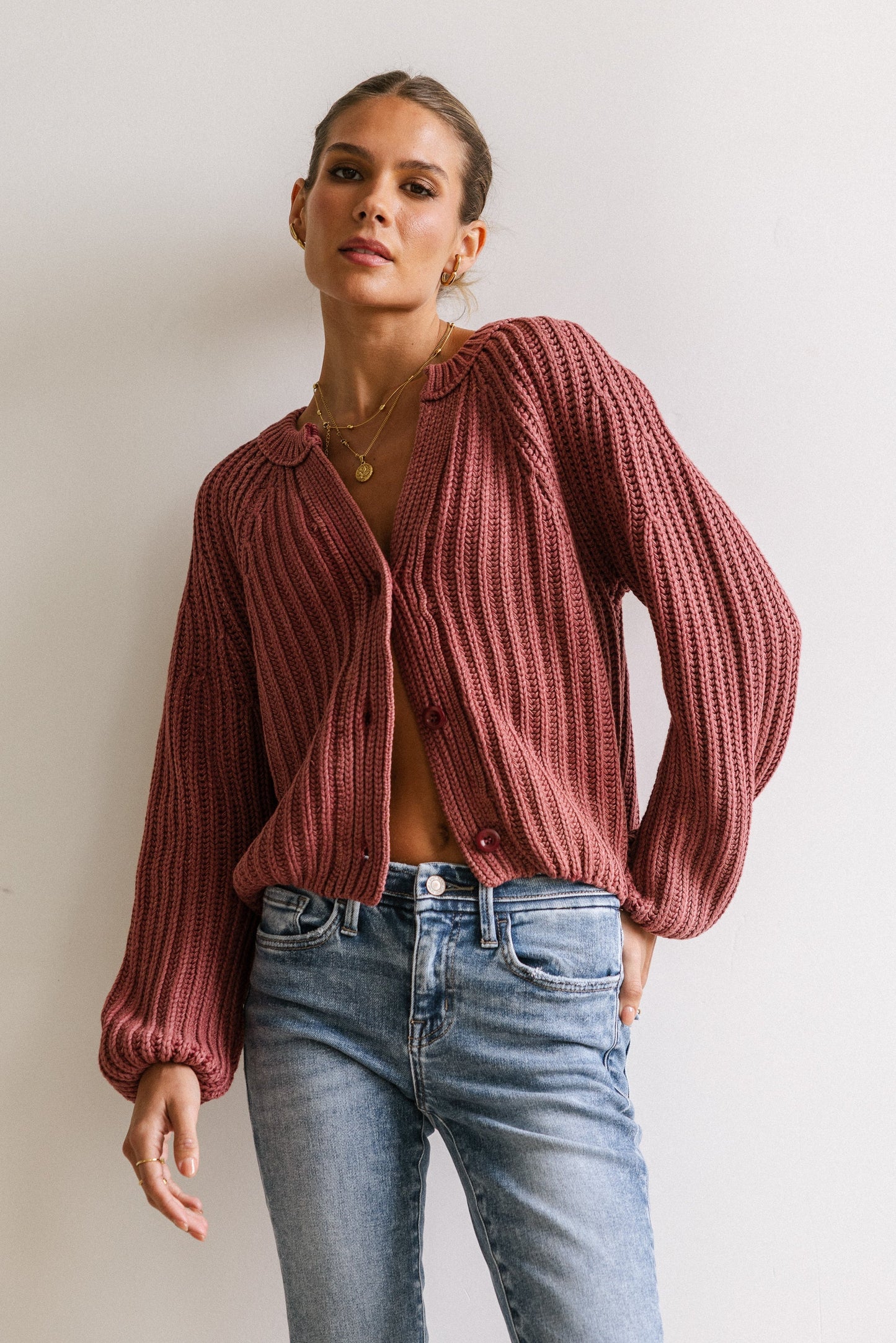 Katie Knit Cardigan in Red - FINAL SALE