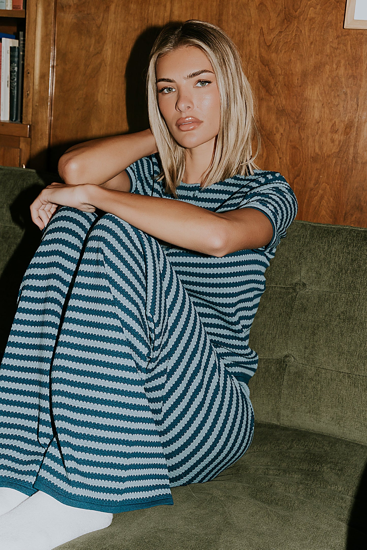 Ireland Striped Wide Leg Pants in Blue - FINAL SALE