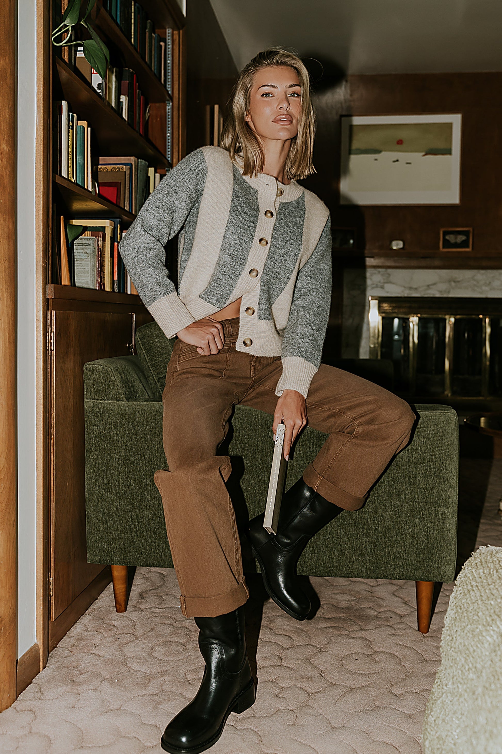 Amber Wide Leg Jeans in Brown - FINAL SALE