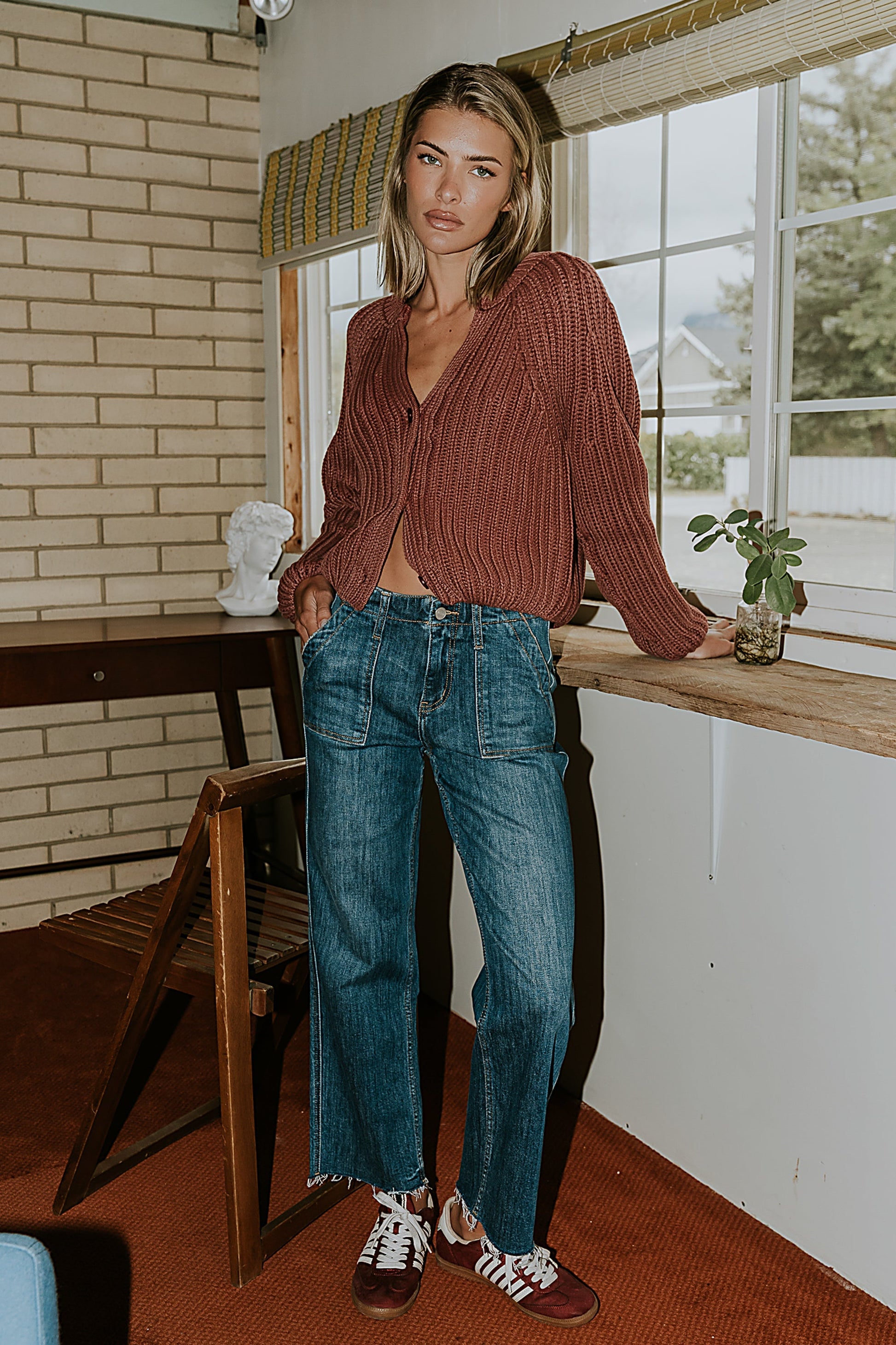 Katie Knit Cardigan in Red - FINAL SALE