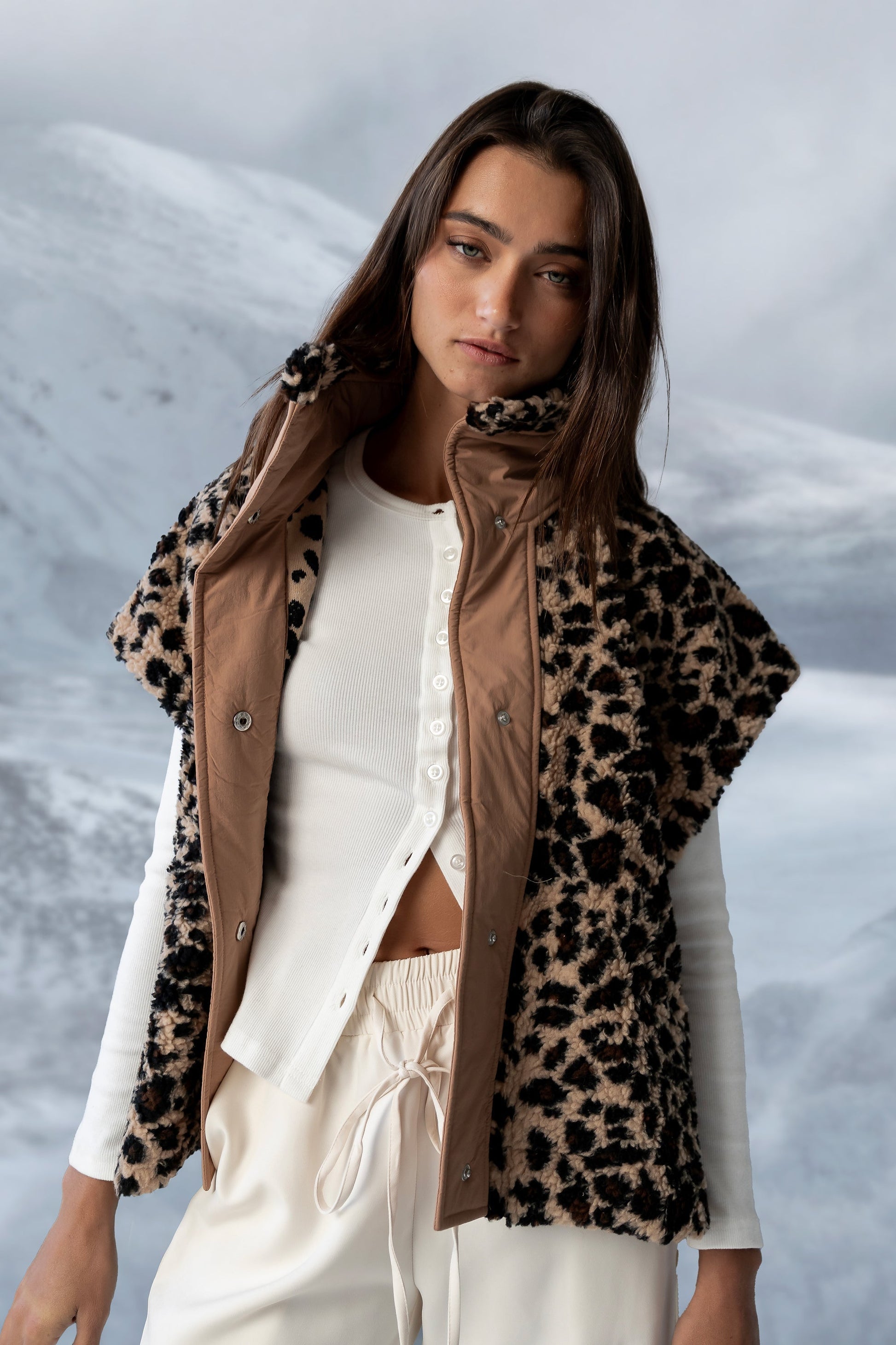 Pennie Leopard Sherpa Vest - FINAL SALE