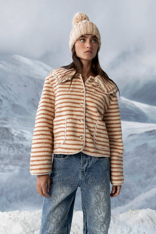 Manny Striped Sherpa Jacket