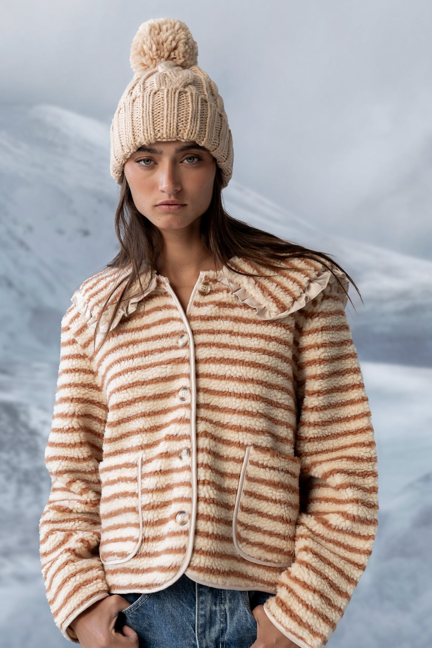 Manny Striped Sherpa Jacket