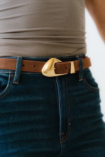 Jessi Suede Belt in Brown