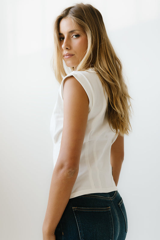 Tam Pleated Top in White