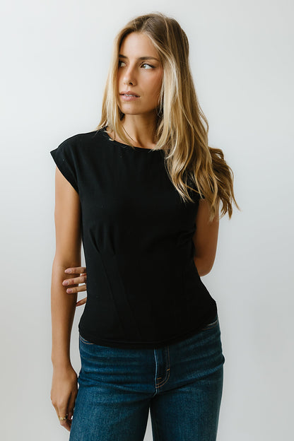 Tam Pleated Top in Black