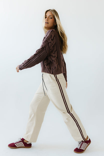 Franklin Striped Joggers in Cream