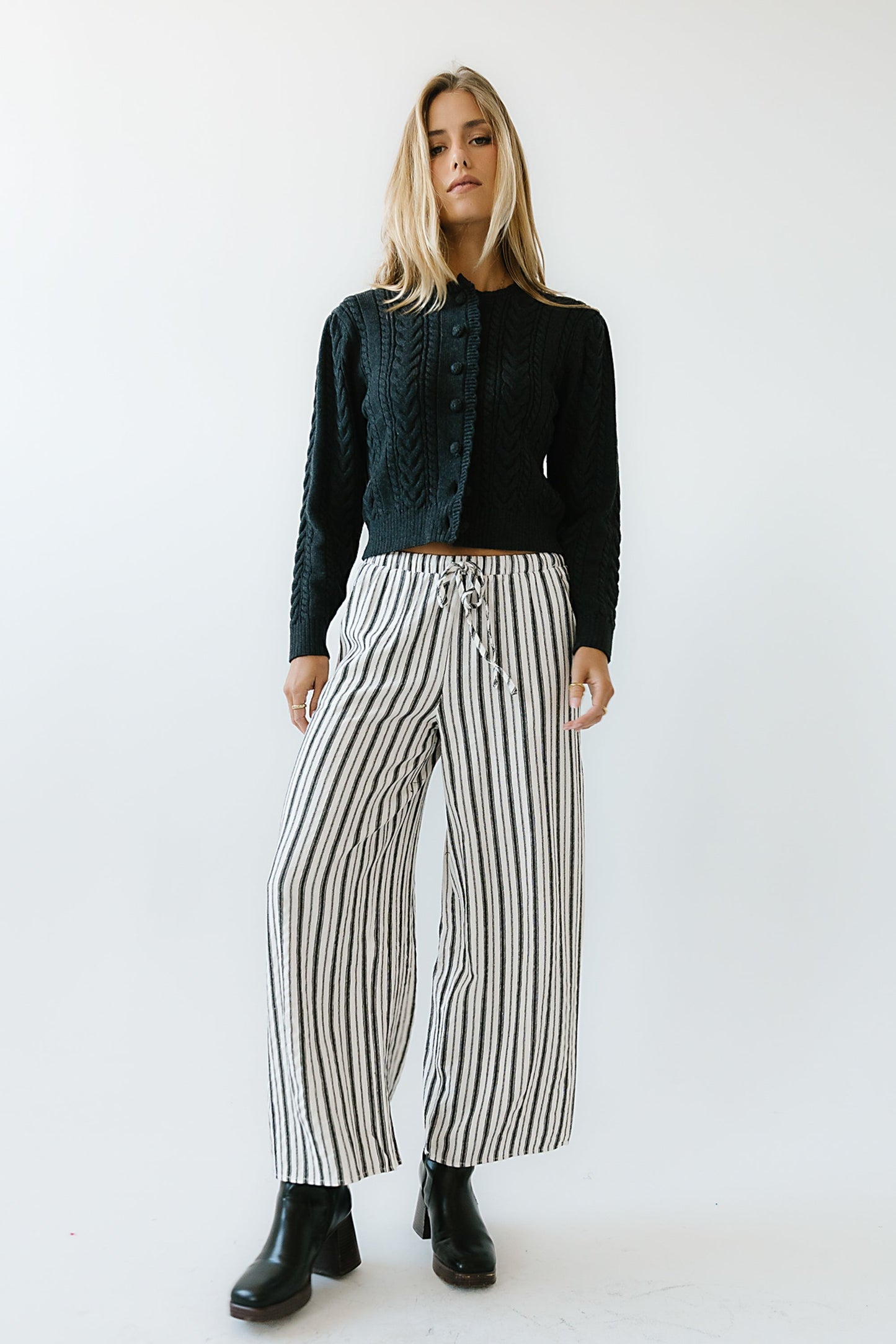 France Knit Cardigan in Charcoal